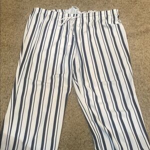 Calvin Klein Black and White Striped Trousers